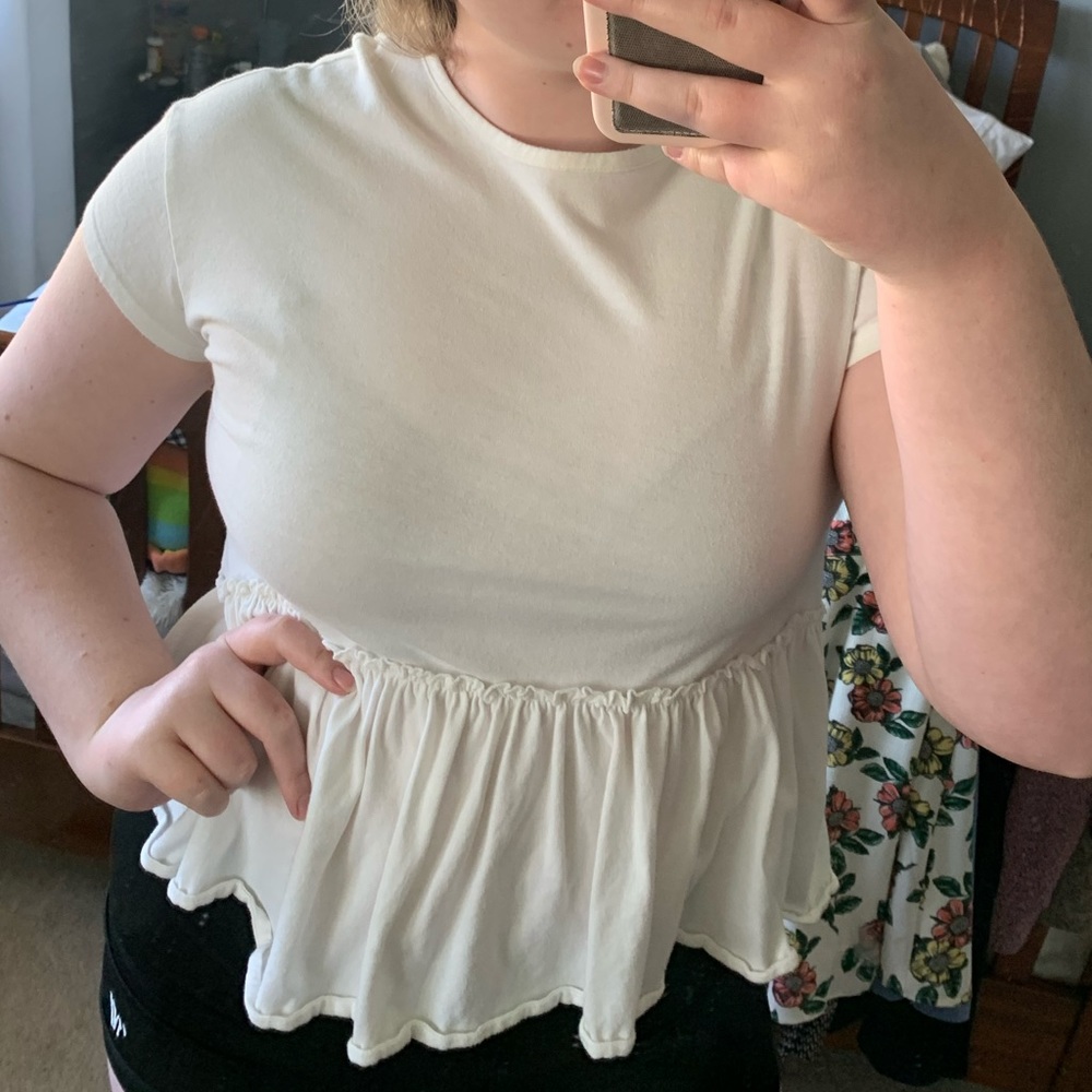 White peplum shirt